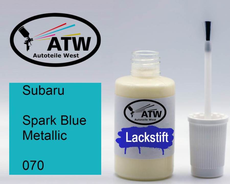 Subaru, Spark Blue Metallic, 070: 20ml Lackstift, von ATW Autoteile West.